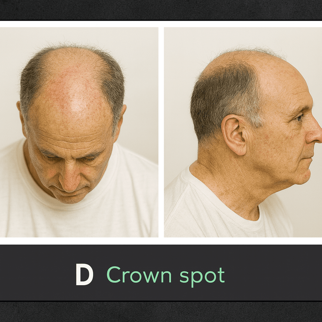 Front and side scalp density comparison used for the final progress review